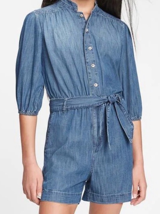GAP Other - NWT GAP Kids Denim Long Sleeve Romper with Belt - Size XL Girls